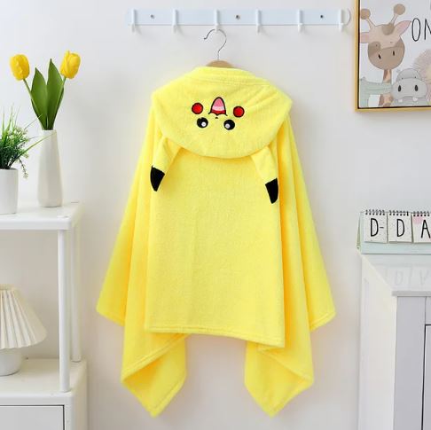 Pokemon Pikachu Plush Cloak Bath towel